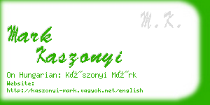 mark kaszonyi business card